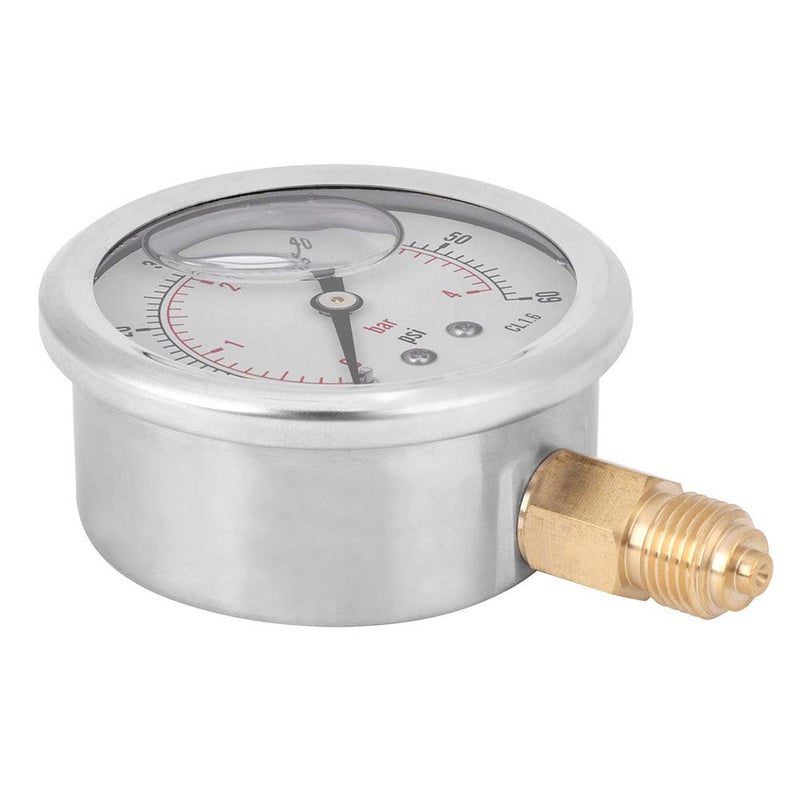 TS PGG604 4 Bar Radial Oil Filled Pressure Gauge 1 4 BSP Stainless Steel Brass Construction Transparent Dial Cover - Image 4